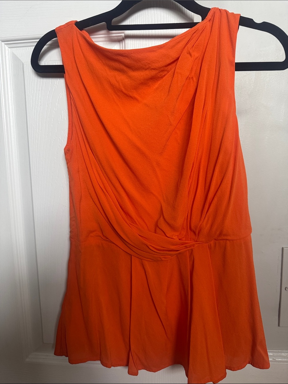 Women's sleeveless Draped Top - Bright Orange
